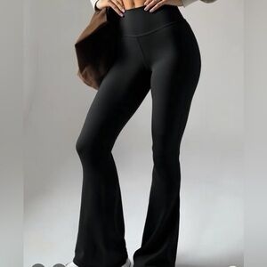 Flared Leggings black hi waisted soft stretchy sz xs nwt